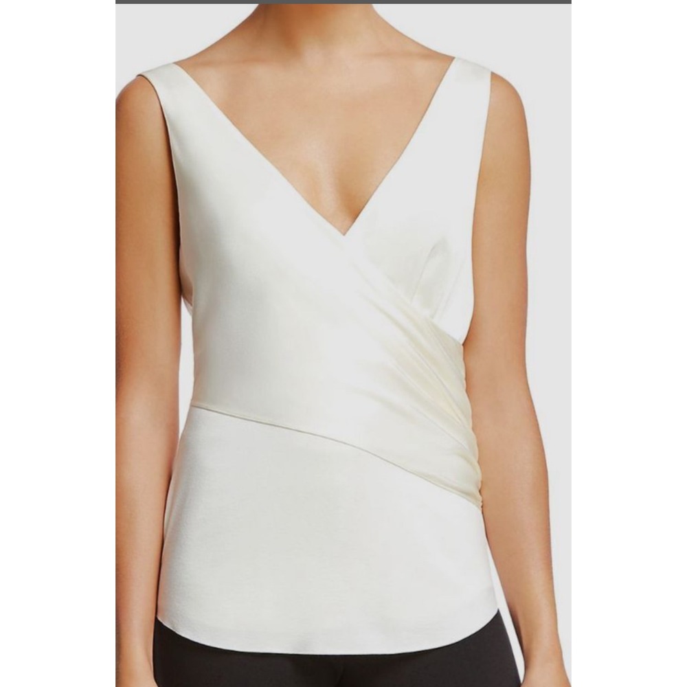 Bailey 44 Aphrodite Top Sleeveless V-Neck‎ Ruched Drape Ivory Blouse XL